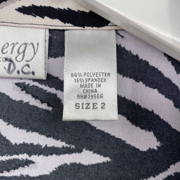 Zenergy by Chicos zip up jacket size 2 Medium 12 zebra print active wear beach - Picture 6 of 9